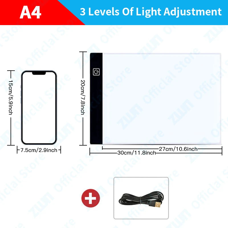 Tablero de copia de dibujo Led